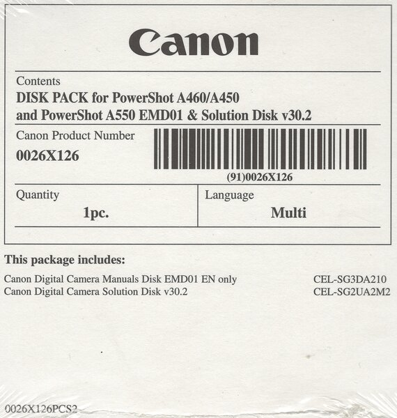 Gratuit pachet 2 discuri pentru Canon PowerShot A450/A460 SIGILAT